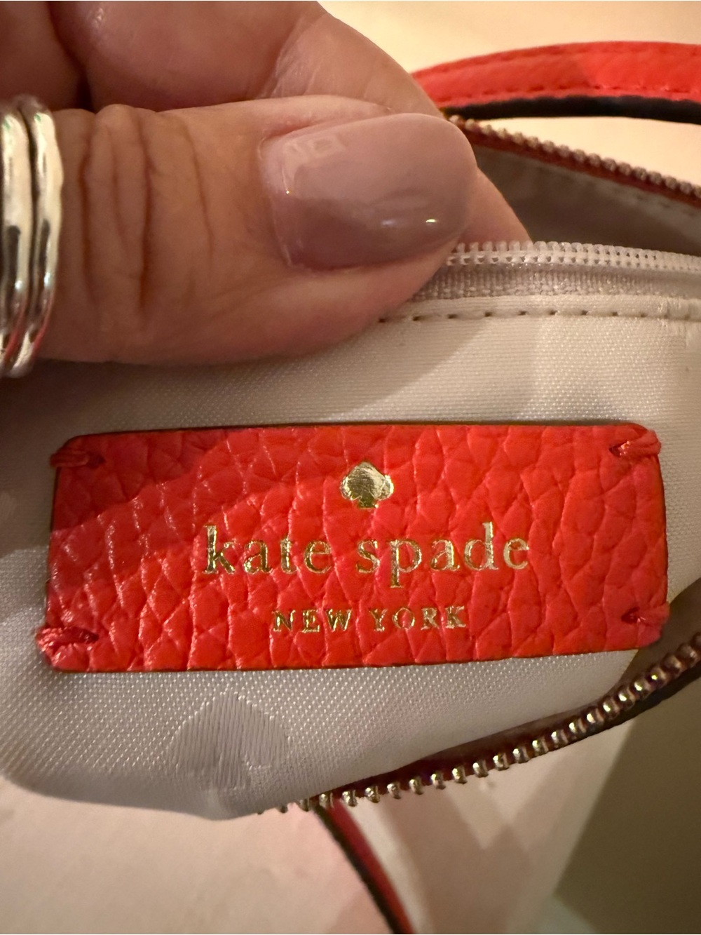 Kate Spade Monica Small Crossbody~Coral/Red-orange EUC - Picture 5 of 14